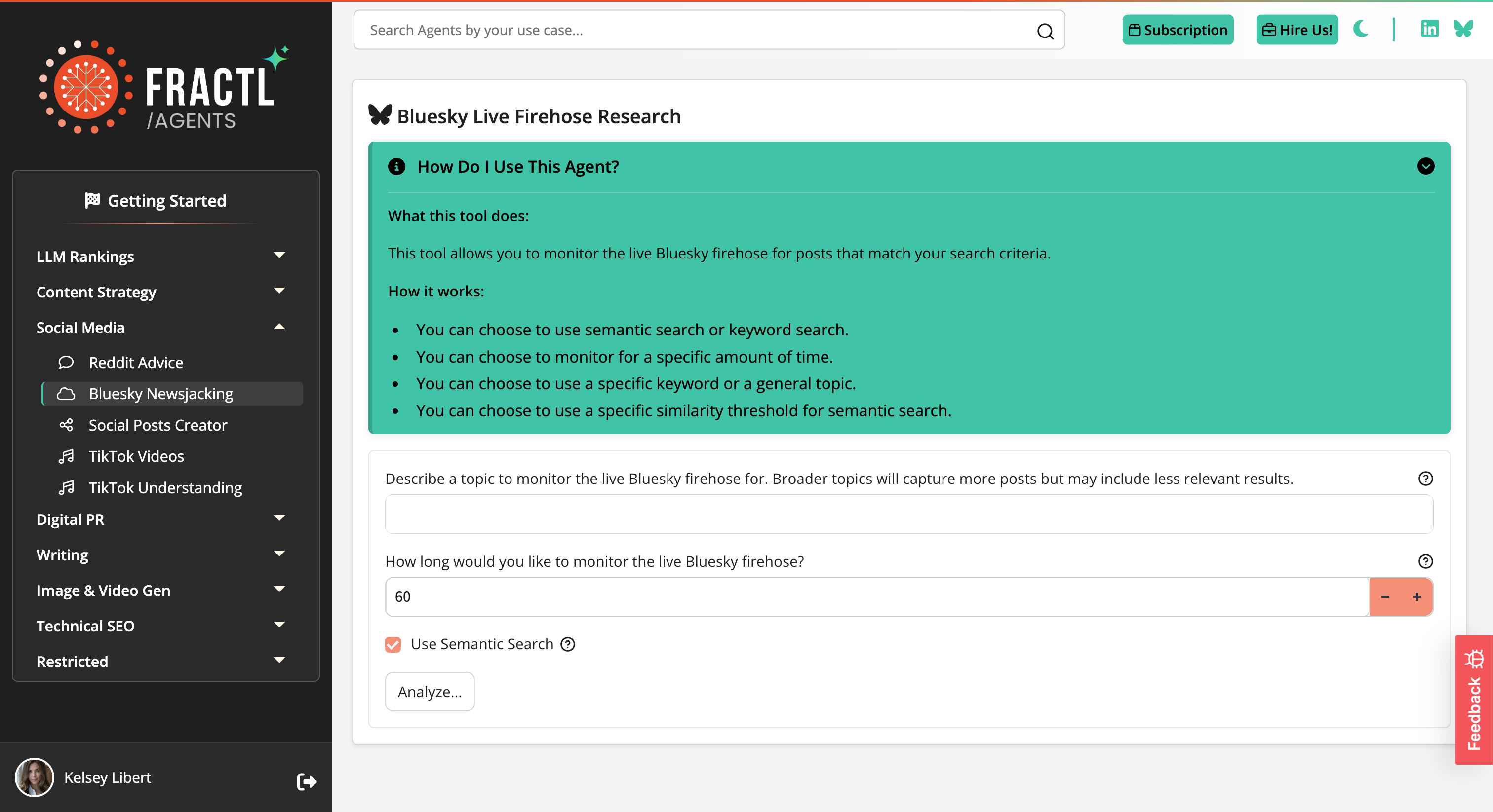 Bluesky Research Agent Interface